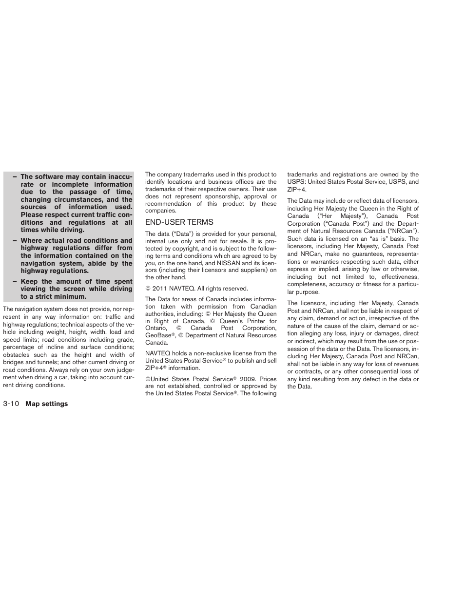 End-user terms -10 | NISSAN 2013 Versa Sedan - Navigation System Owner's Manual User Manual | Page 26 / 82