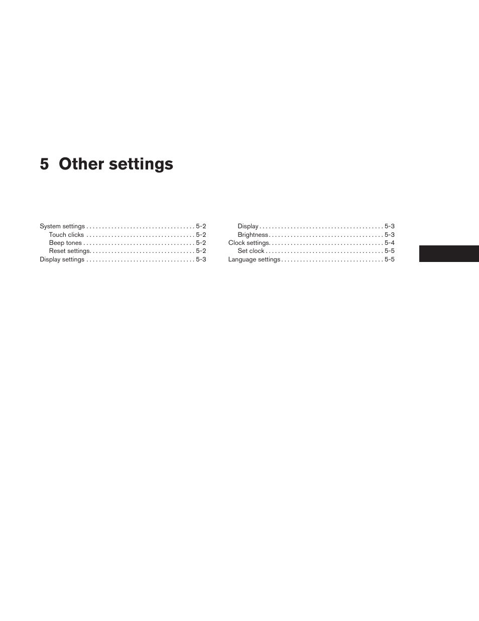 Other settings, 5 other settings | NISSAN 2013 Versa Sedan - Navigation System Owner's Manual User Manual | Page 61 / 82