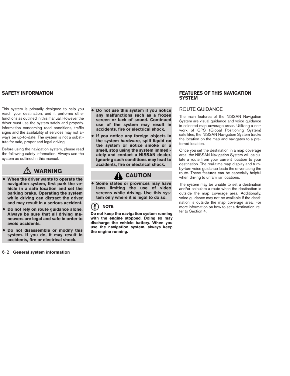 Route guidance -2, Warning, Caution | NISSAN 2013 Versa Sedan - Navigation System Owner's Manual User Manual | Page 68 / 82