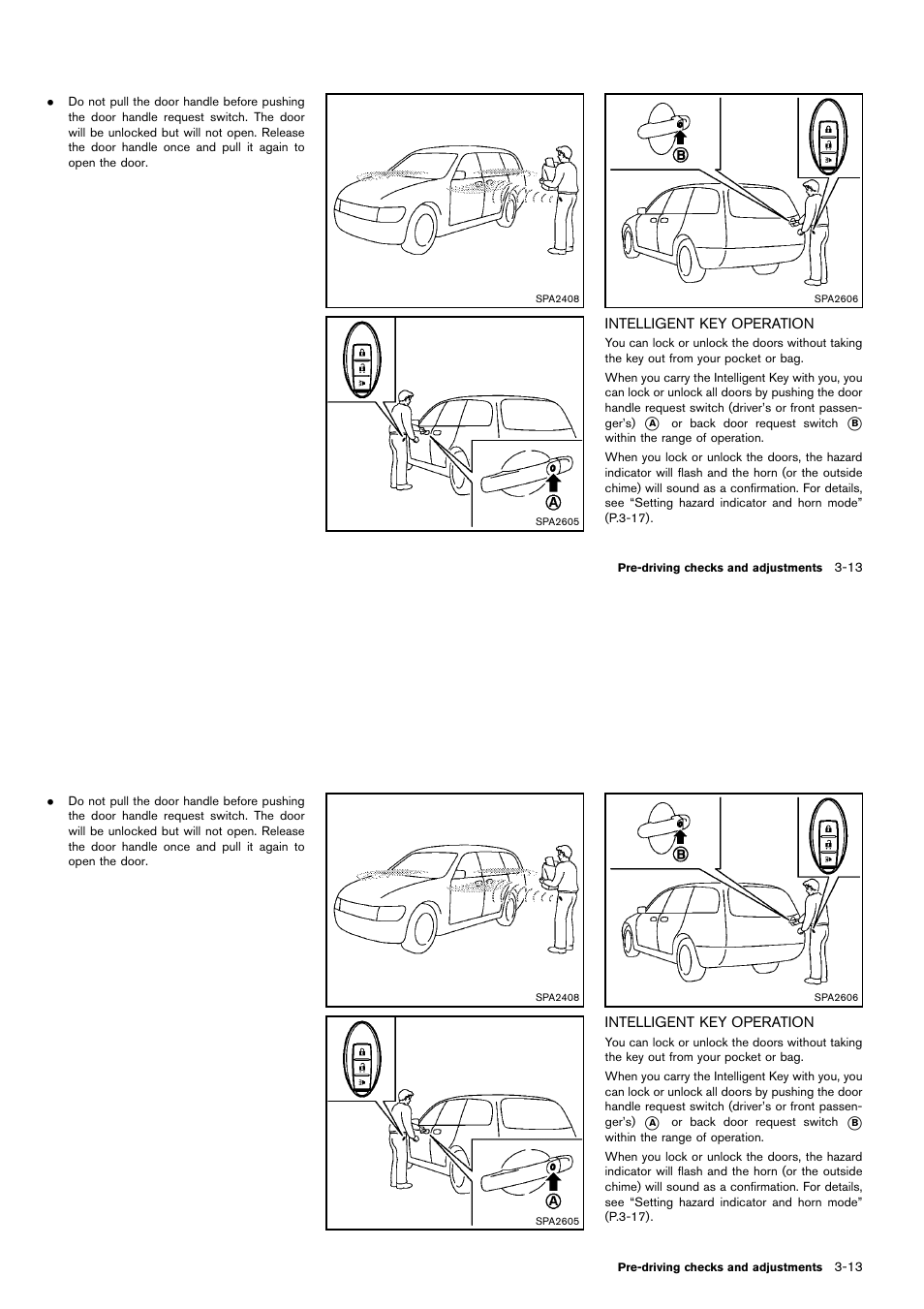 Intelligent key operation -13 | NISSAN 2014 Cube - Owner's Manual User Manual | Page 126 / 332