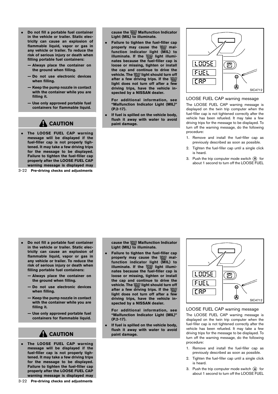 Caution | NISSAN 2014 Cube - Owner's Manual User Manual | Page 135 / 332