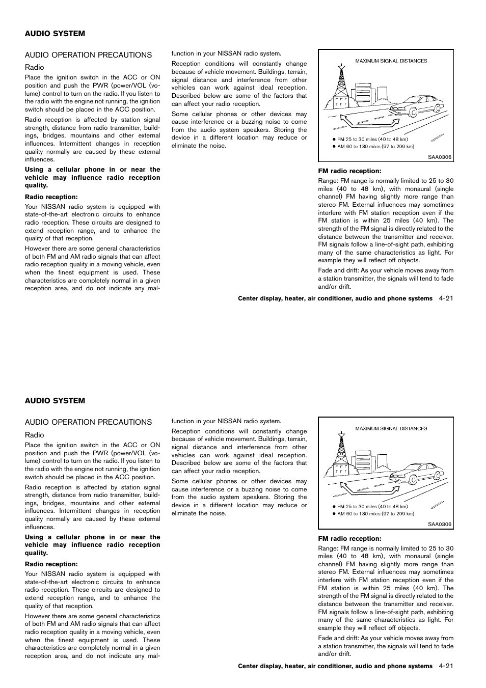Audio system -21, Audio operation precautions -21 | NISSAN 2014 Cube - Owner's Manual User Manual | Page 162 / 332