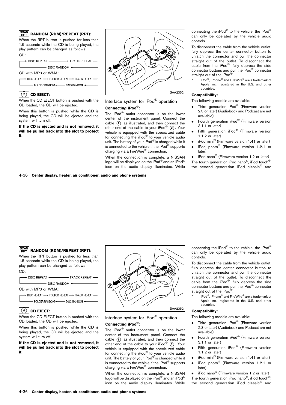Interface system for ipod, Operation | NISSAN 2014 Cube - Owner's Manual User Manual | Page 177 / 332