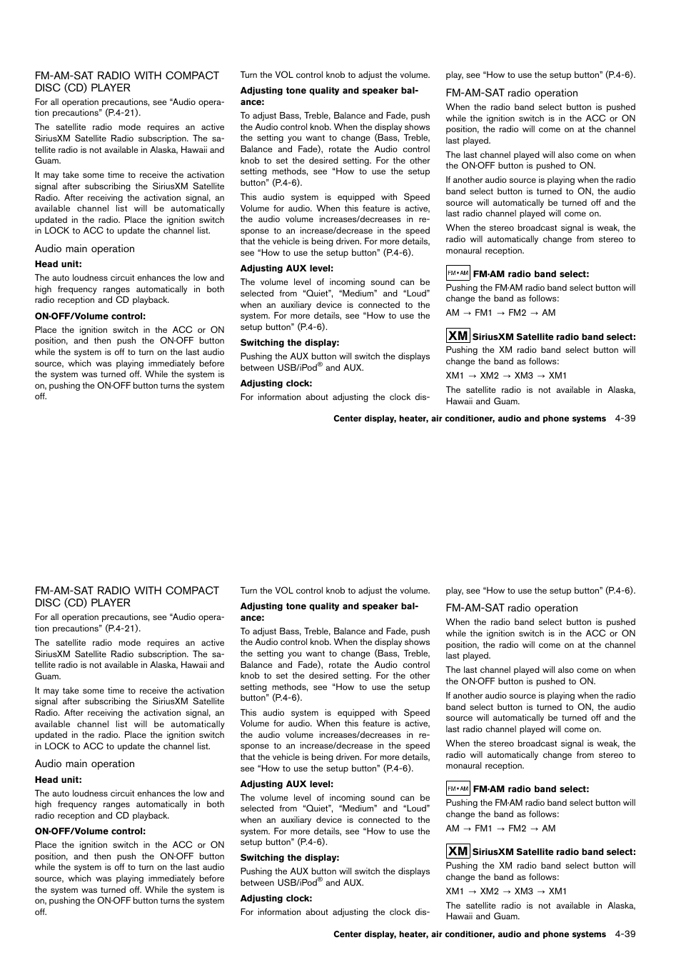 Fm-am-sat radio with compact disc (cd) player -39 | NISSAN 2014 Cube - Owner's Manual User Manual | Page 180 / 332