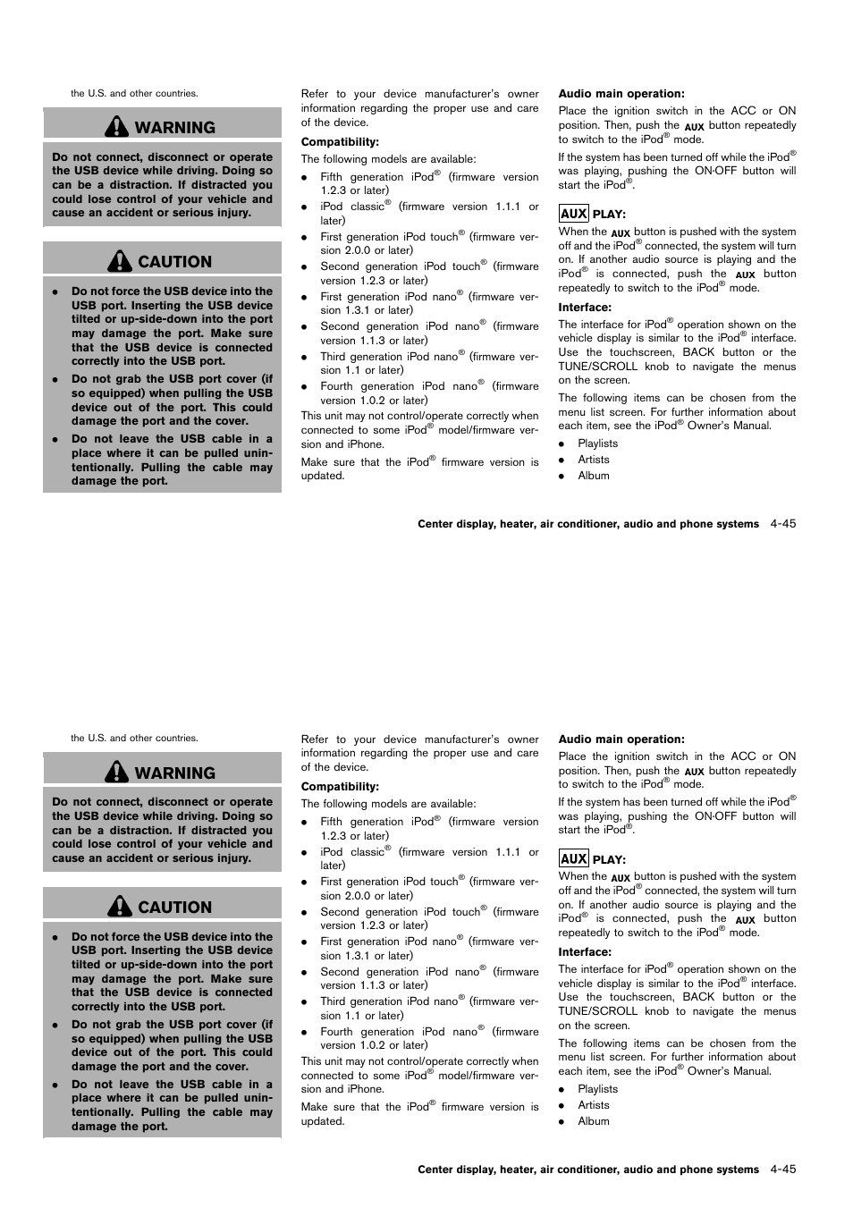 Warning, Caution | NISSAN 2014 Cube - Owner's Manual User Manual | Page 186 / 332