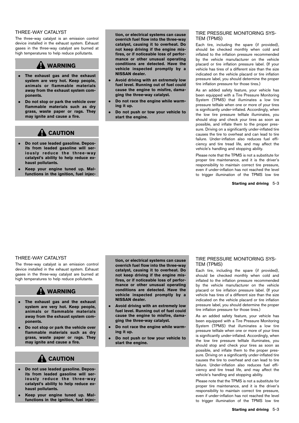 Warning, Caution | NISSAN 2014 Cube - Owner's Manual User Manual | Page 208 / 332