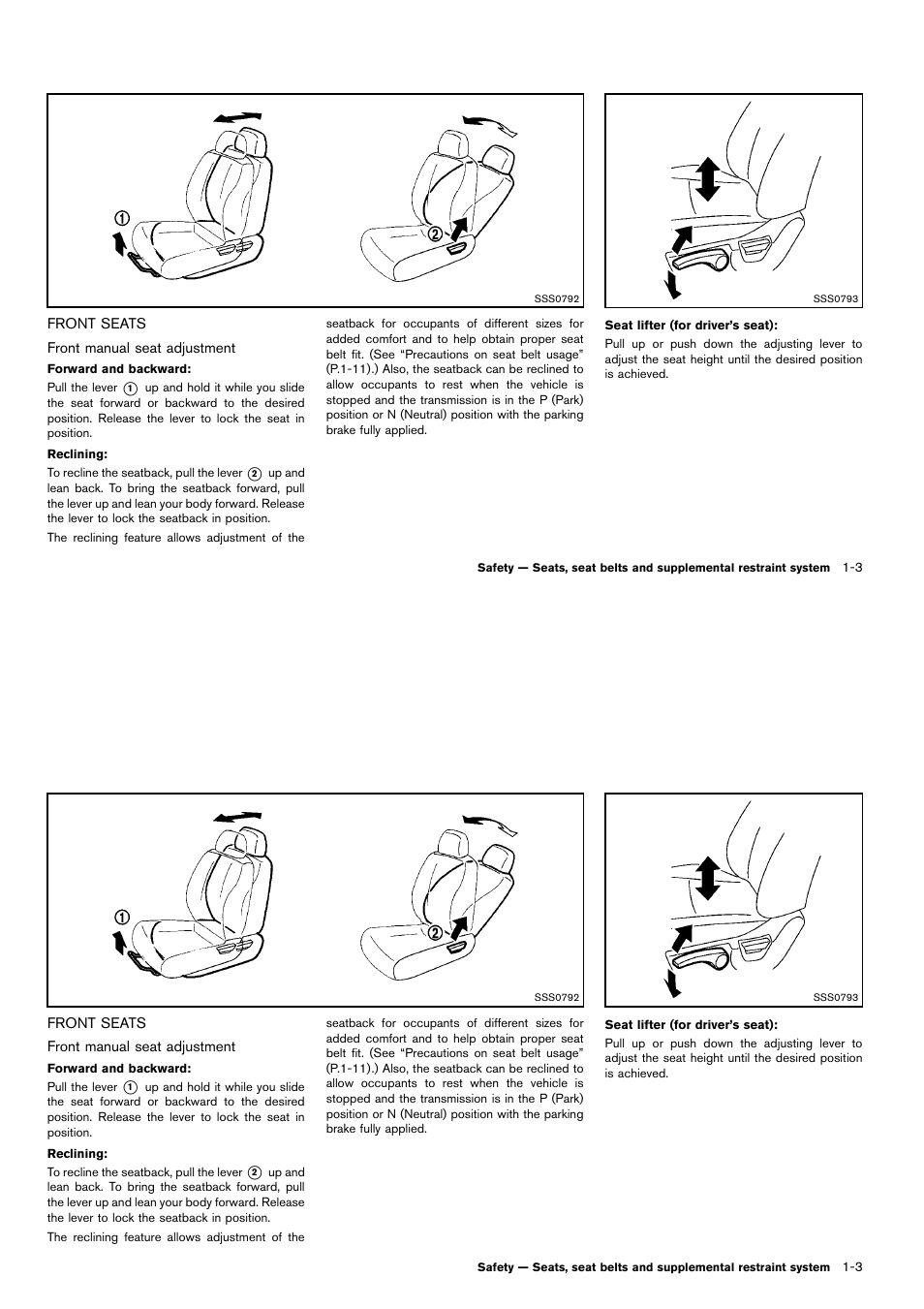 Front seats -3 | NISSAN 2014 Cube - Owner's Manual User Manual | Page 22 / 332