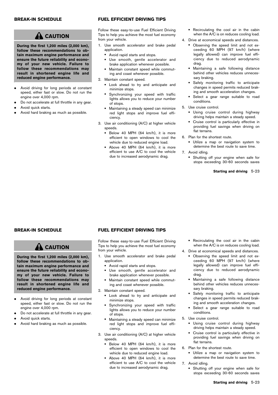 Caution | NISSAN 2014 Cube - Owner's Manual User Manual | Page 228 / 332