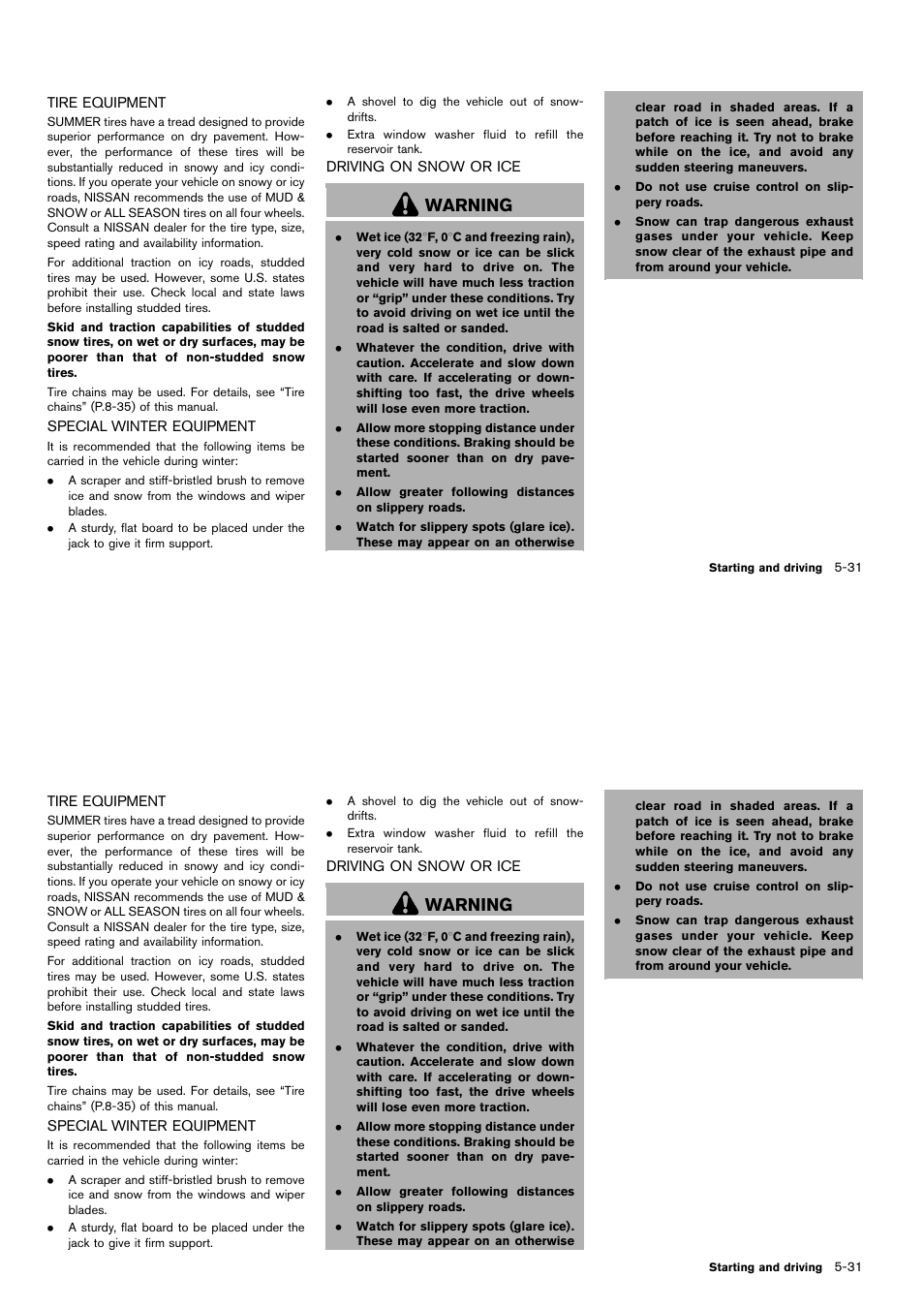 Warning | NISSAN 2014 Cube - Owner's Manual User Manual | Page 236 / 332