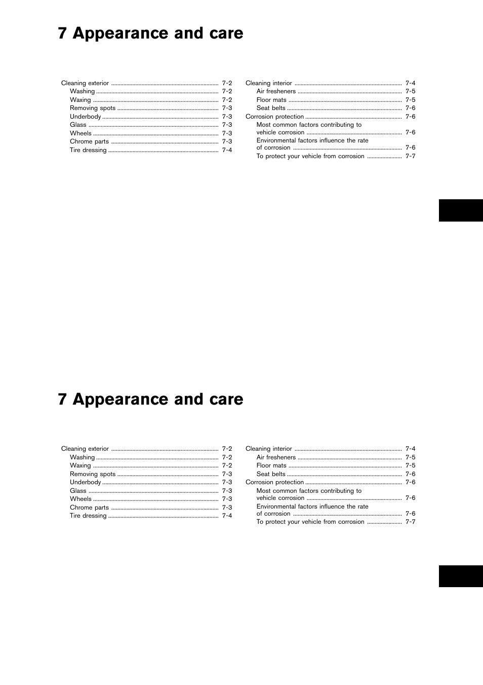Appearance and care, 7 appearance and care | NISSAN 2014 Cube - Owner's Manual User Manual | Page 256 / 332