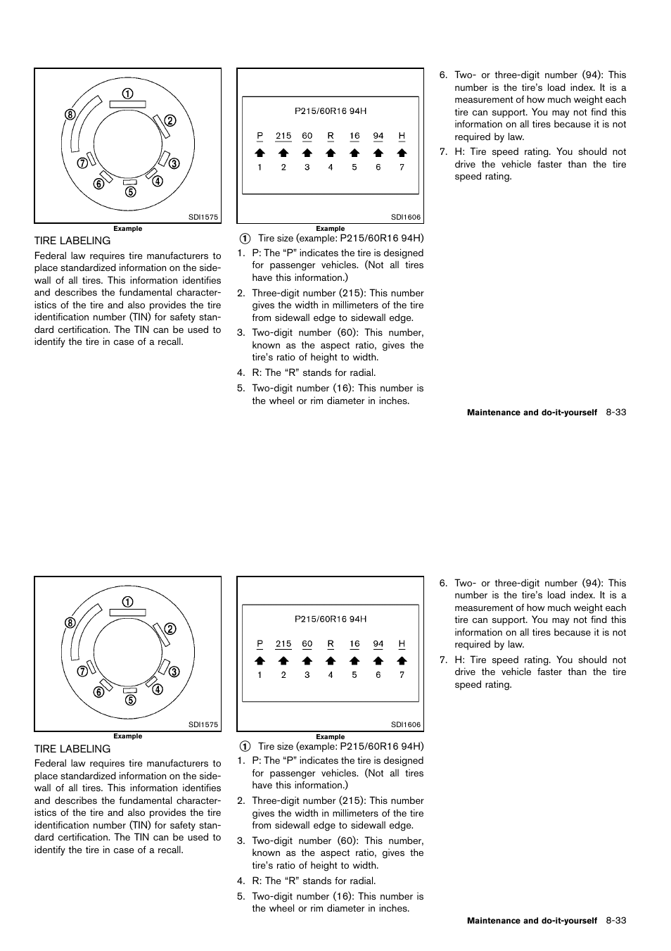 Tire labeling -33 | NISSAN 2014 Cube - Owner's Manual User Manual | Page 296 / 332