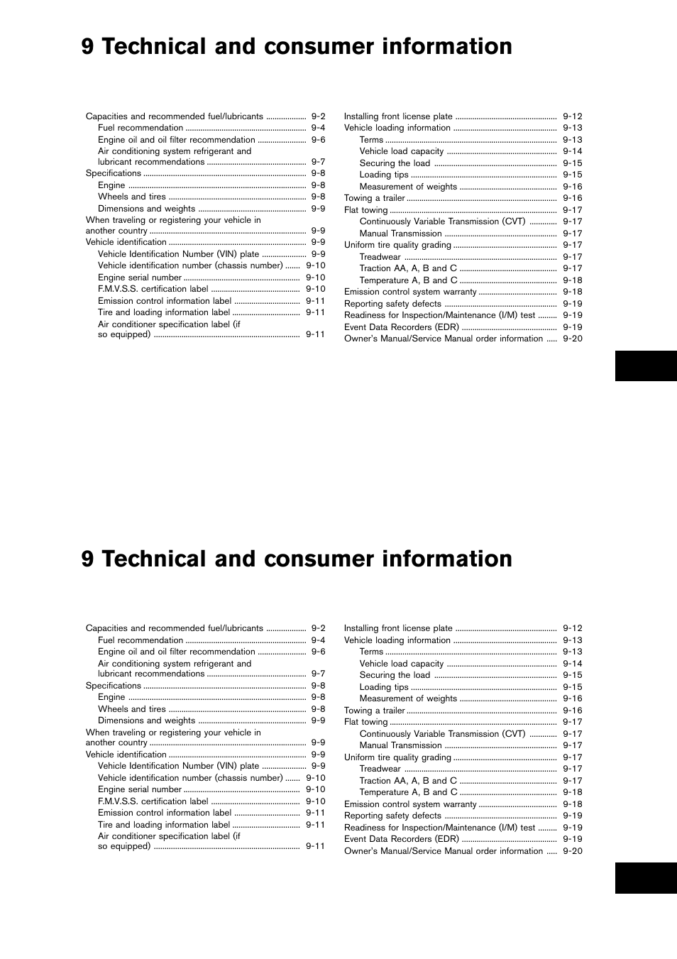 Technical and consumer information, 9 technical and consumer information | NISSAN 2014 Cube - Owner's Manual User Manual | Page 304 / 332