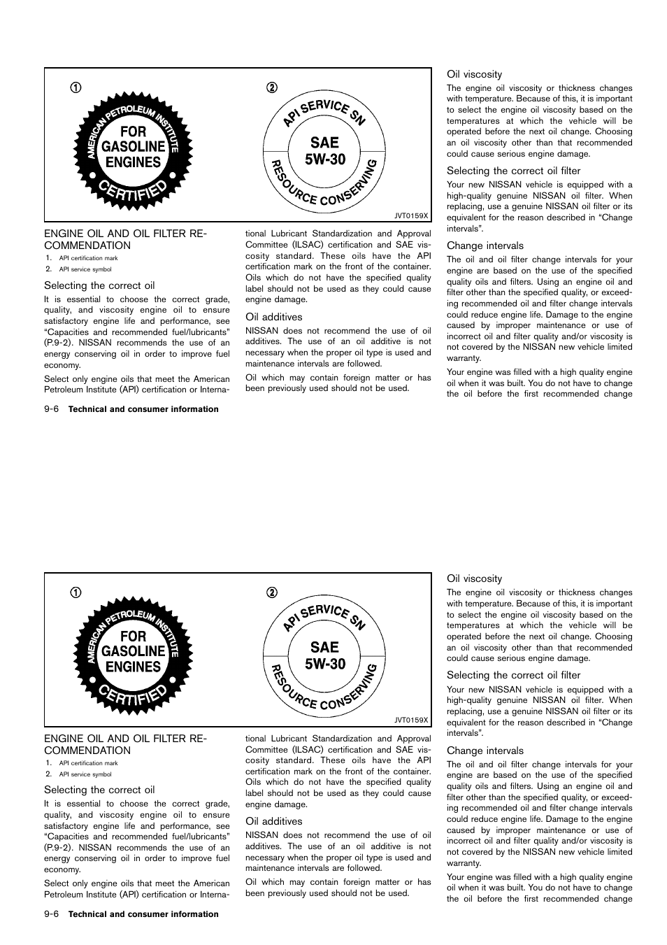 Engine oil and oil filter recommendation -6 | NISSAN 2014 Cube - Owner's Manual User Manual | Page 309 / 332