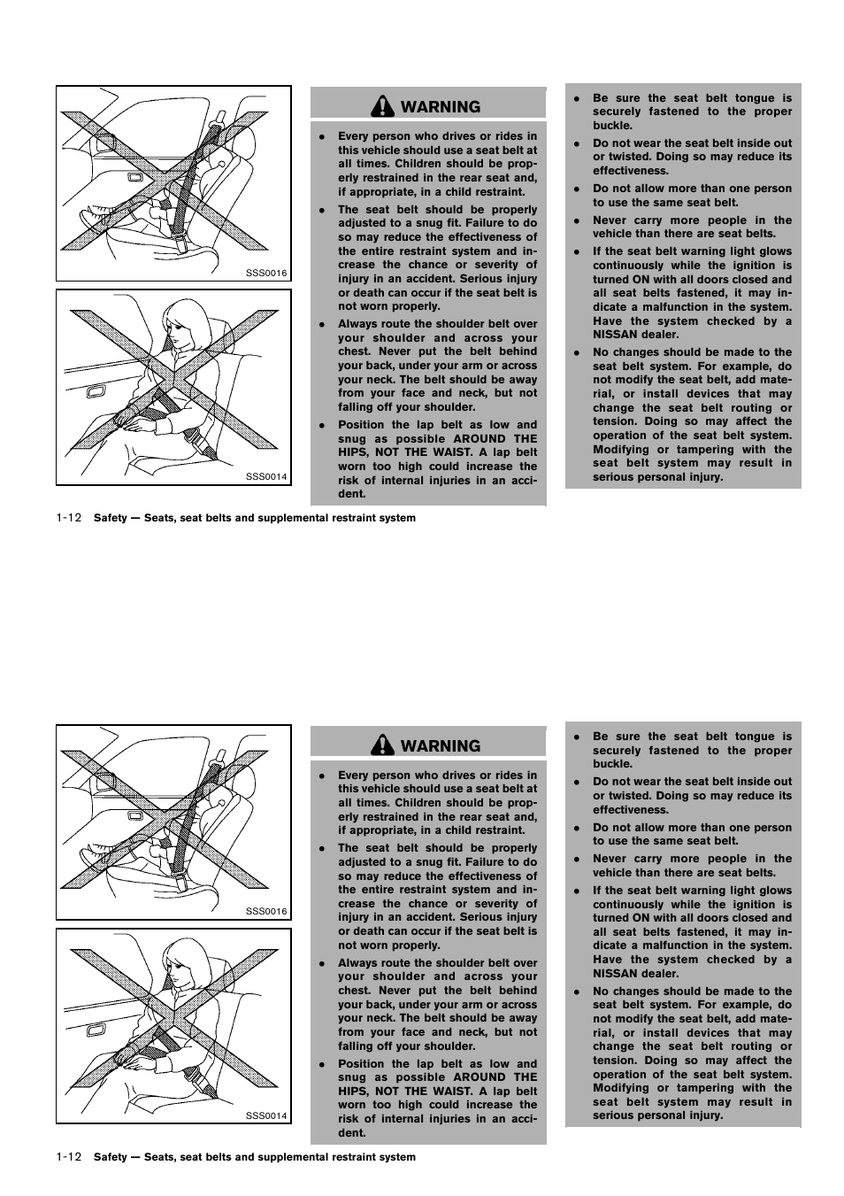 Warning | NISSAN 2014 Cube - Owner's Manual User Manual | Page 31 / 332