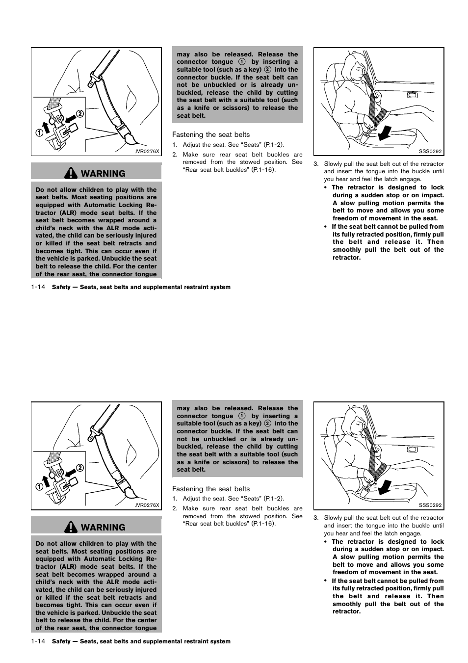 Warning | NISSAN 2014 Cube - Owner's Manual User Manual | Page 33 / 332