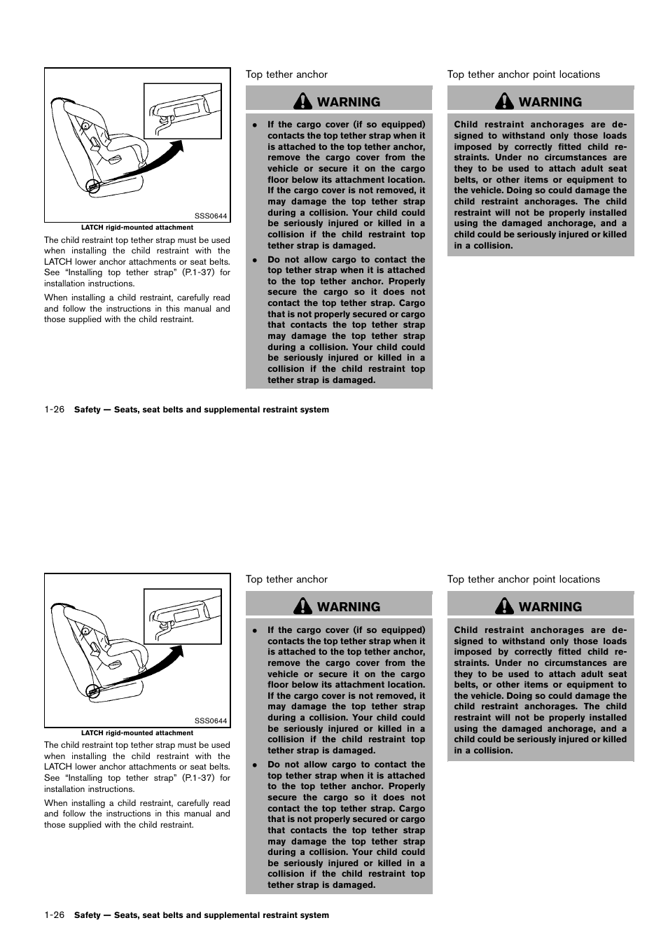 Warning | NISSAN 2014 Cube - Owner's Manual User Manual | Page 45 / 332
