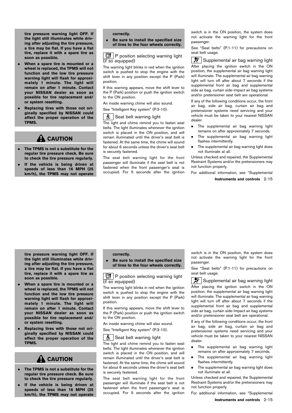 Caution | NISSAN 2014 Cube - Owner's Manual User Manual | Page 90 / 332