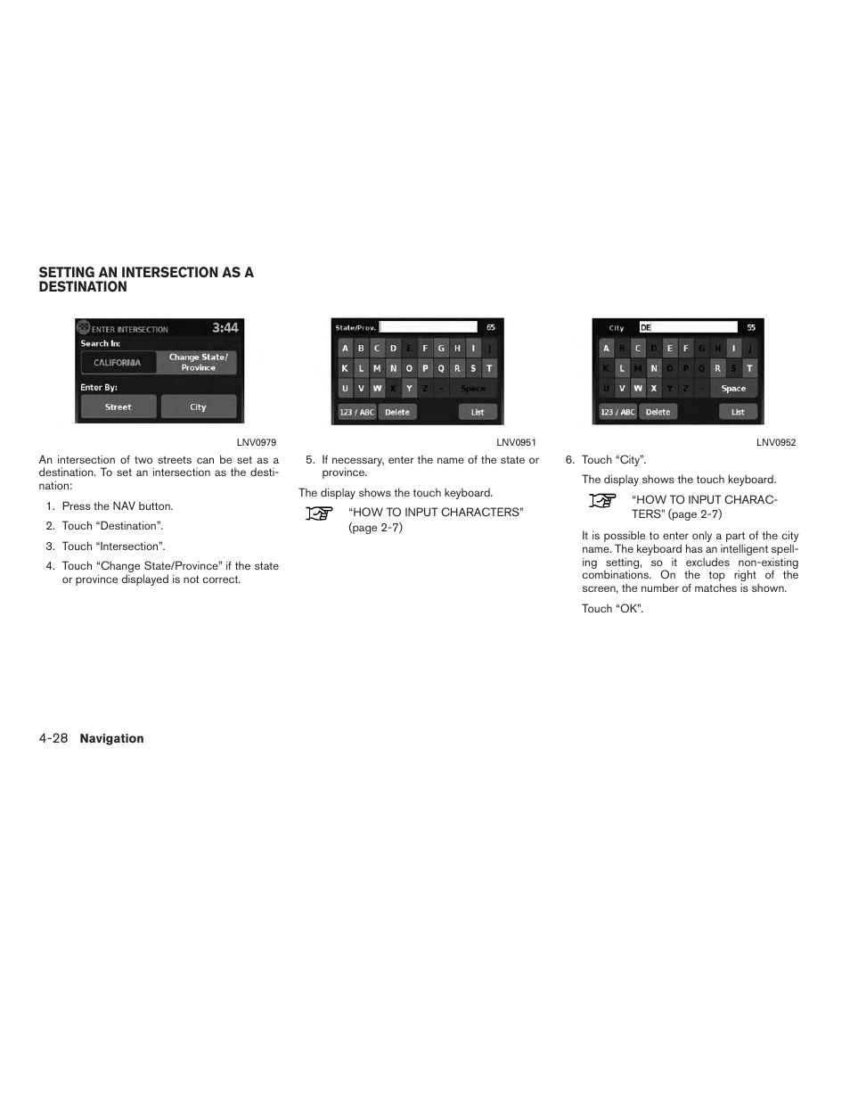 Setting an intersection as a destination -28 | NISSAN 2014 JUKE - Navigation System Owner's Manual User Manual | Page 56 / 82