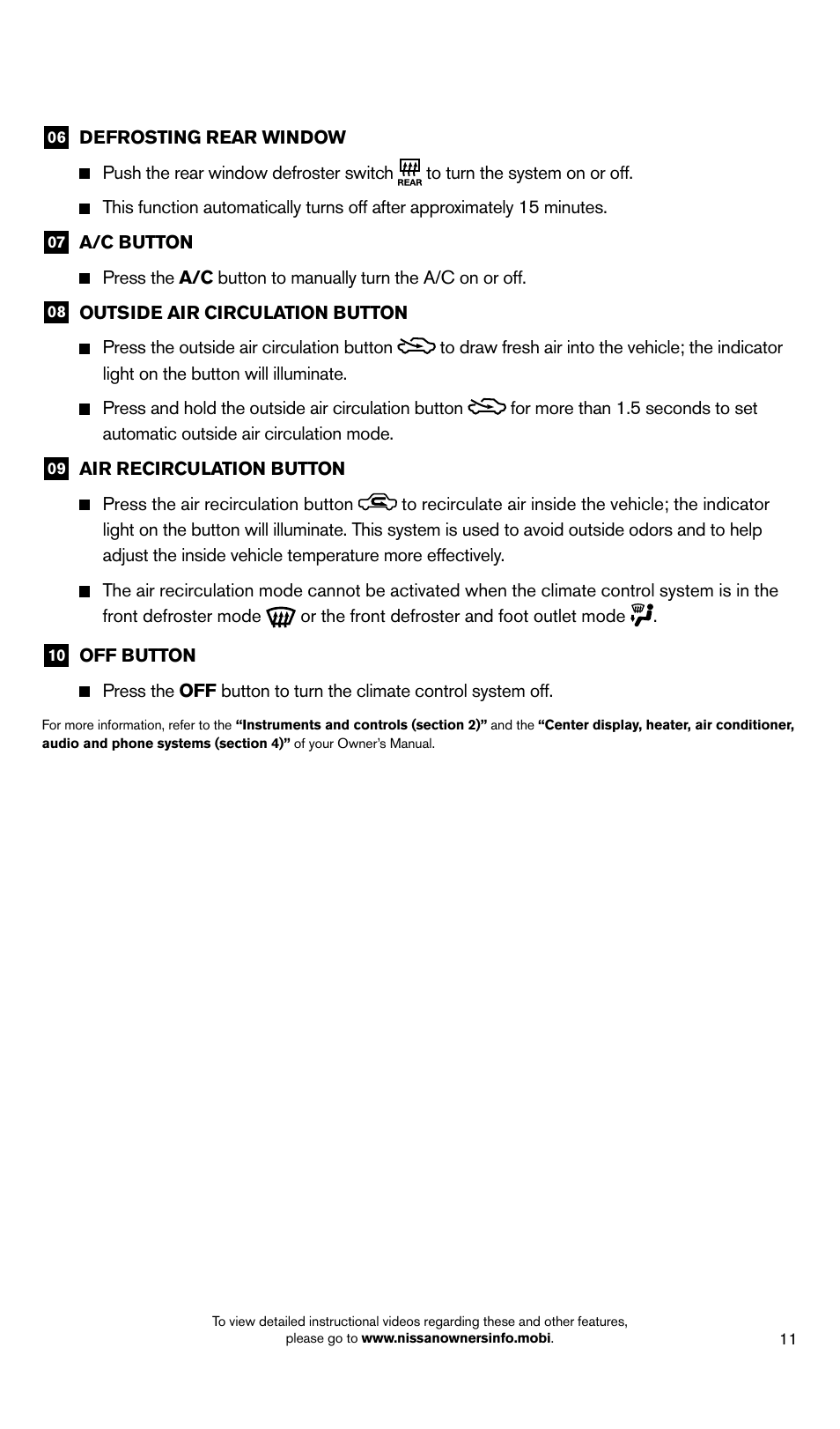 NISSAN 2014 Cube - Quick Reference Guide User Manual | Page 13 / 20