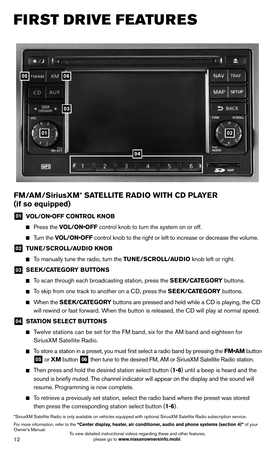 First drive features | NISSAN 2014 Cube - Quick Reference Guide User Manual | Page 14 / 20