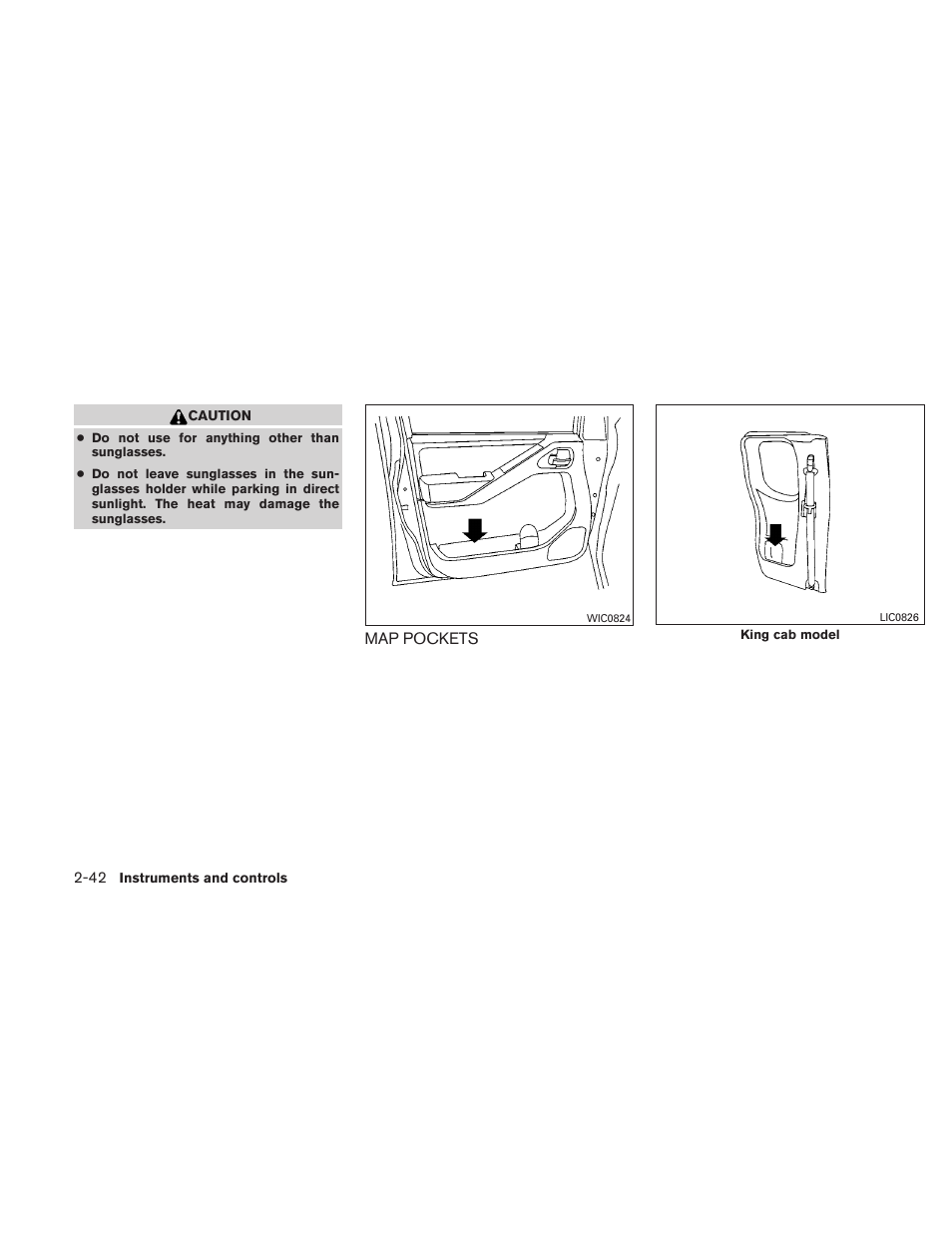 Map pockets -42 | NISSAN 2011 Frontier - Owner's Manual User Manual | Page 139 / 377