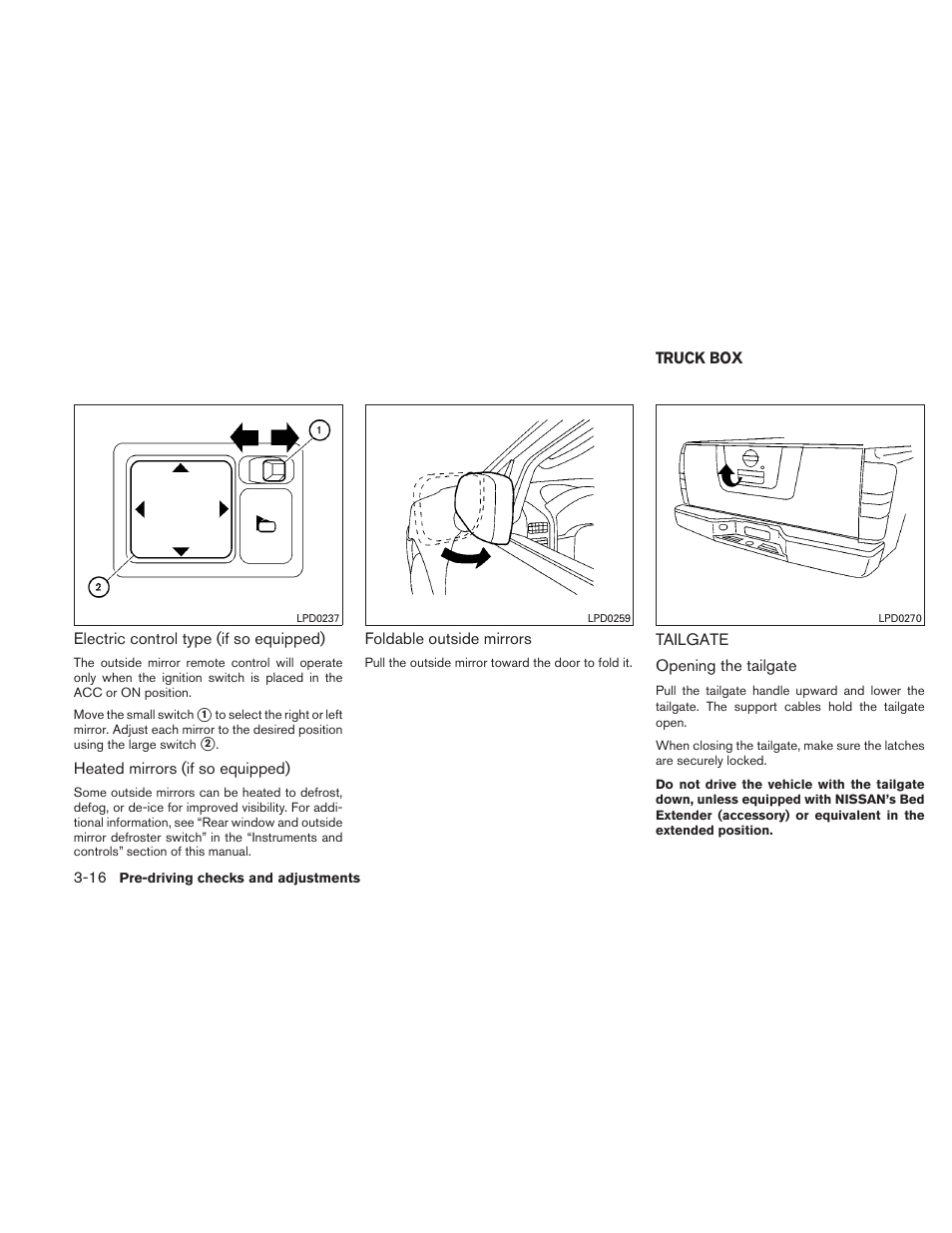 Truck box -16, Tailgate -16 | NISSAN 2011 Frontier - Owner's Manual User Manual | Page 169 / 377