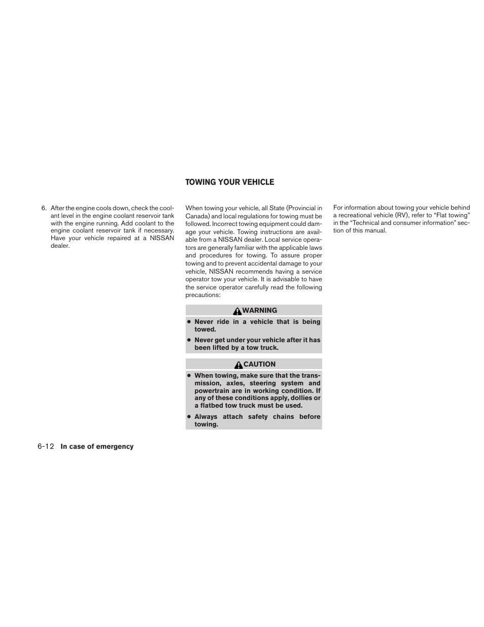 Towing your vehicle -12 | NISSAN 2011 Frontier - Owner's Manual User Manual | Page 277 / 377