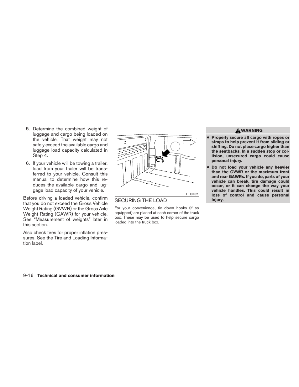 Securing the load -16 | NISSAN 2011 Frontier - Owner's Manual User Manual | Page 345 / 377