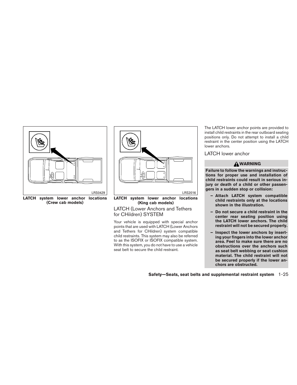 NISSAN 2011 Frontier - Owner's Manual User Manual | Page 44 / 377