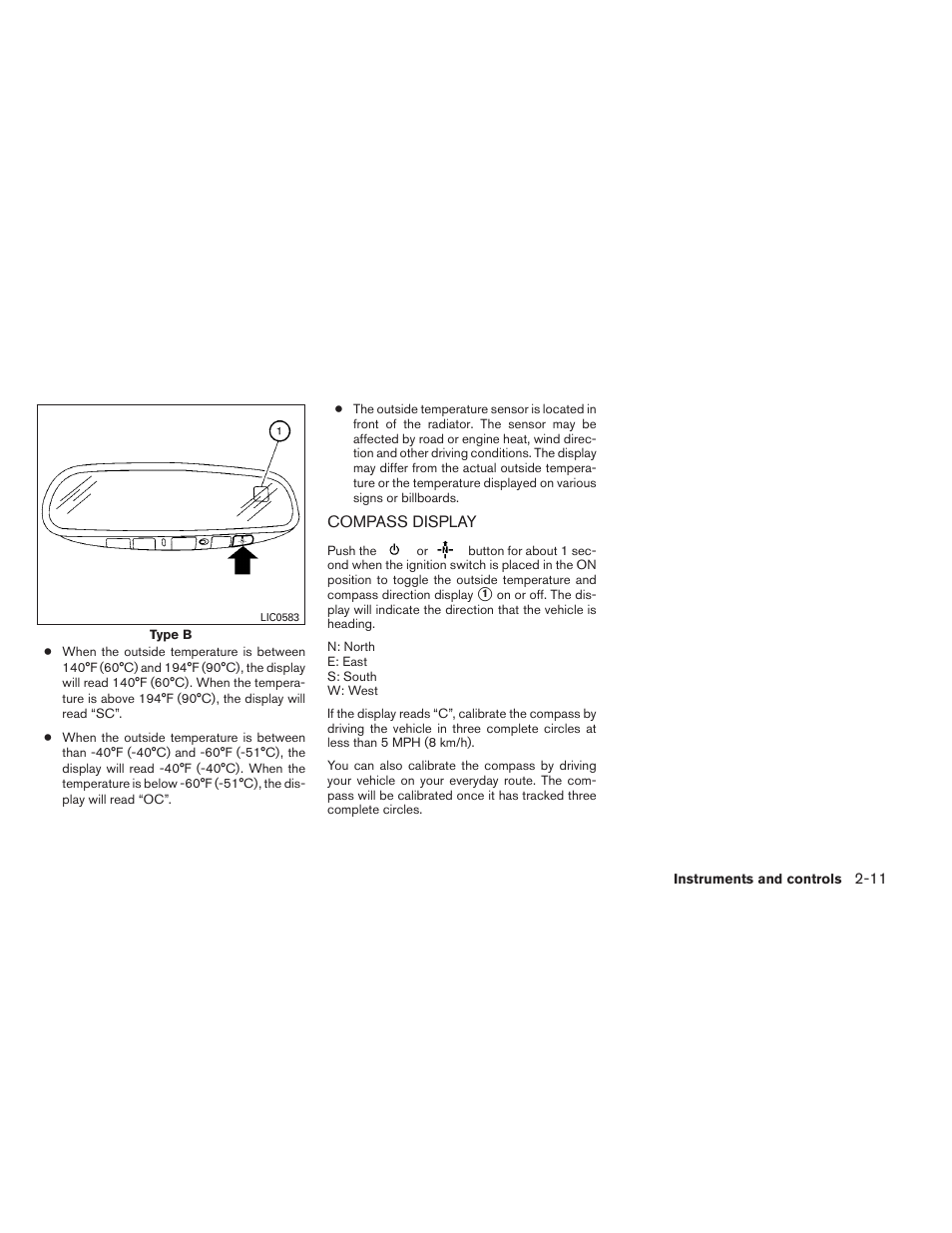 Compass display -11 | NISSAN 2013 Frontier - Owner's Manual User Manual | Page 110 / 444