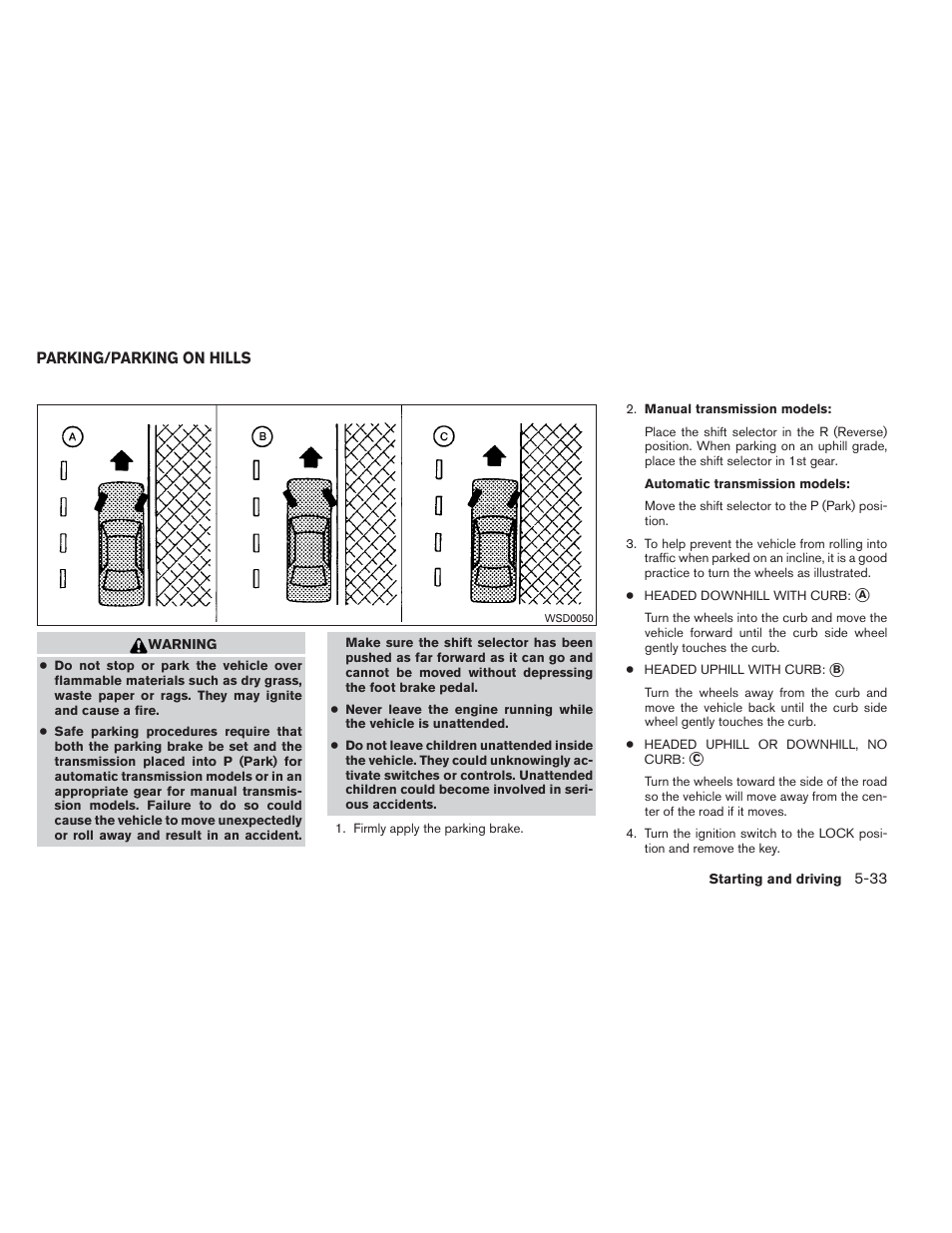 Parking/parking on hills -33 | NISSAN 2013 Frontier - Owner's Manual User Manual | Page 320 / 444