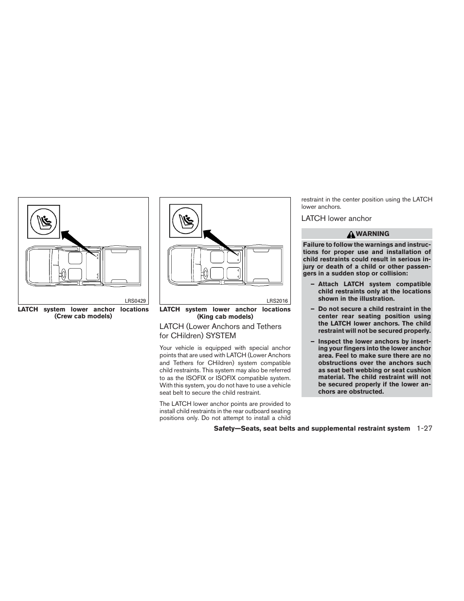 NISSAN 2013 Frontier - Owner's Manual User Manual | Page 46 / 444