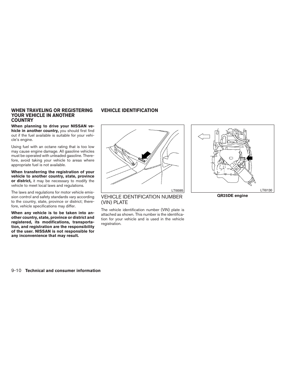 Vehicle identification number (vin) plate -10 | NISSAN 2014 Frontier - Owner's Manual User Manual | Page 395 / 434