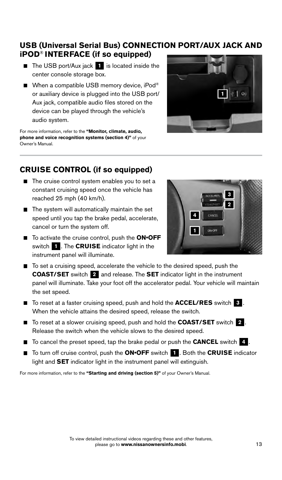 Cruise control (if so equipped), Interface (if so equipped) | NISSAN 2015 Frontier - Quick Reference Guide User Manual | Page 15 / 24