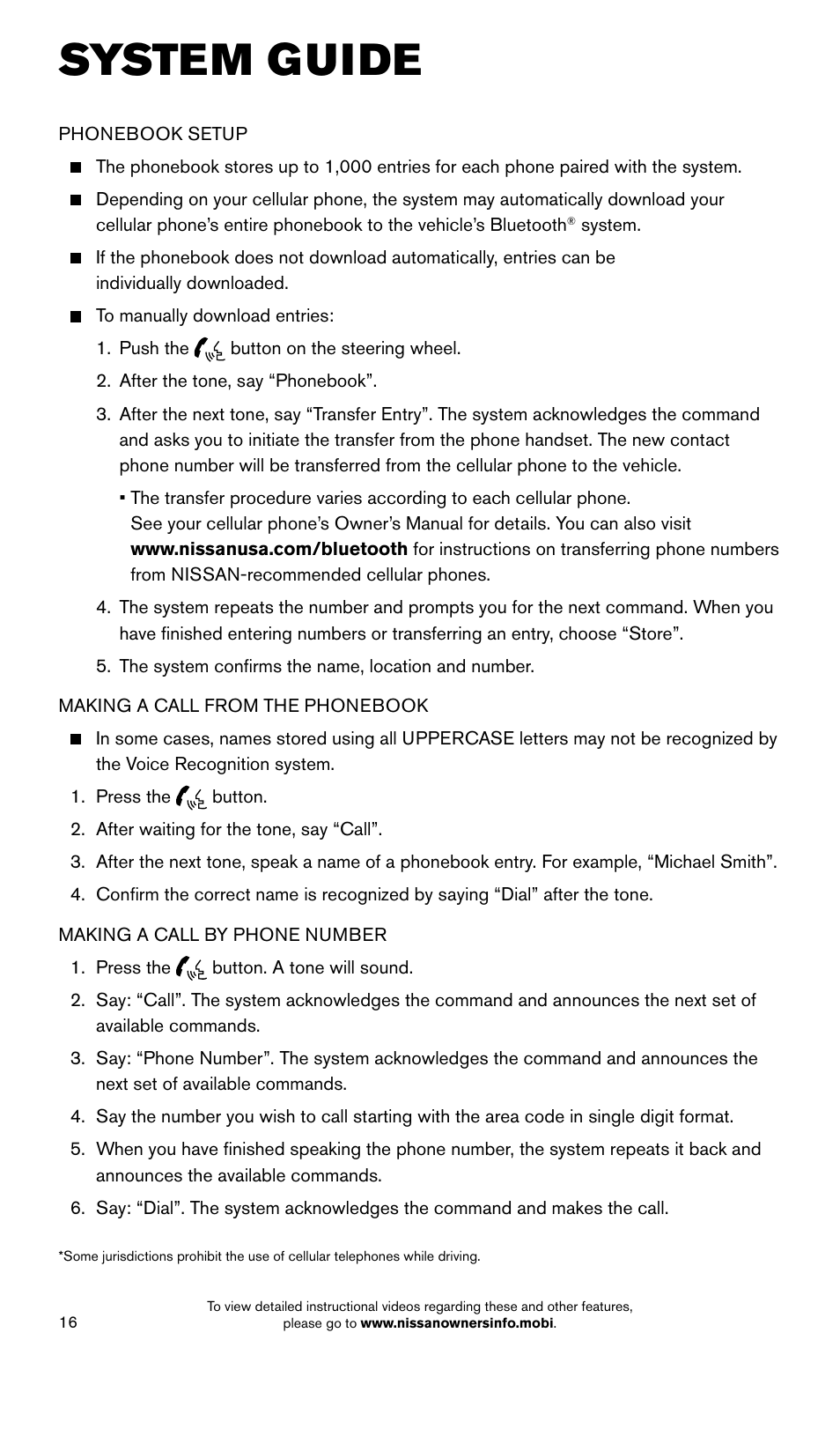 System guide | NISSAN 2015 Frontier - Quick Reference Guide User Manual | Page 18 / 24