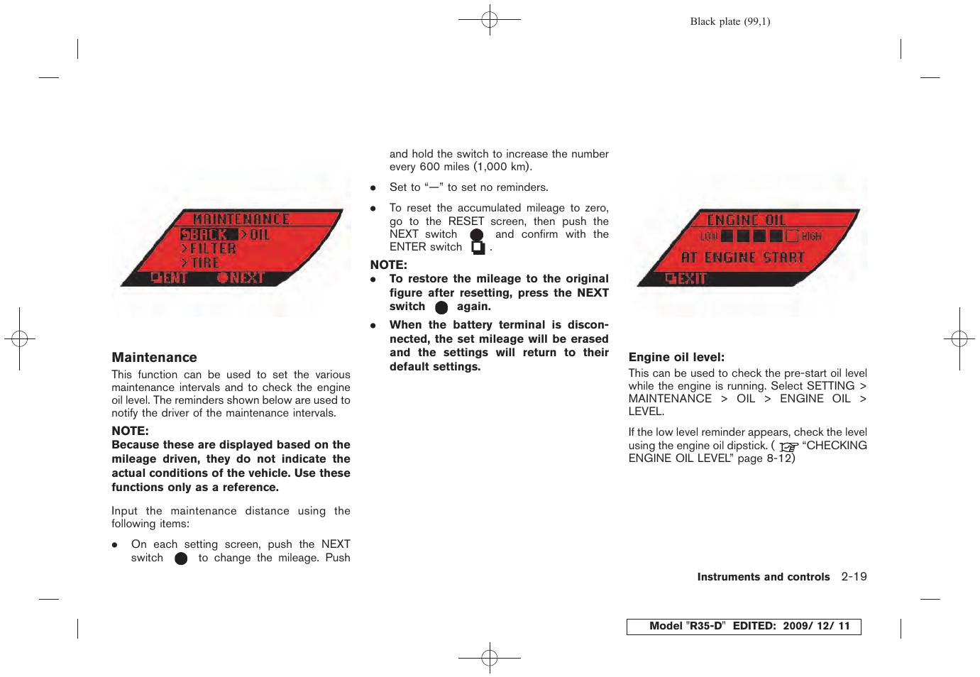 NISSAN 2011 GT R - Owner's Manual User Manual | Page 105 / 321