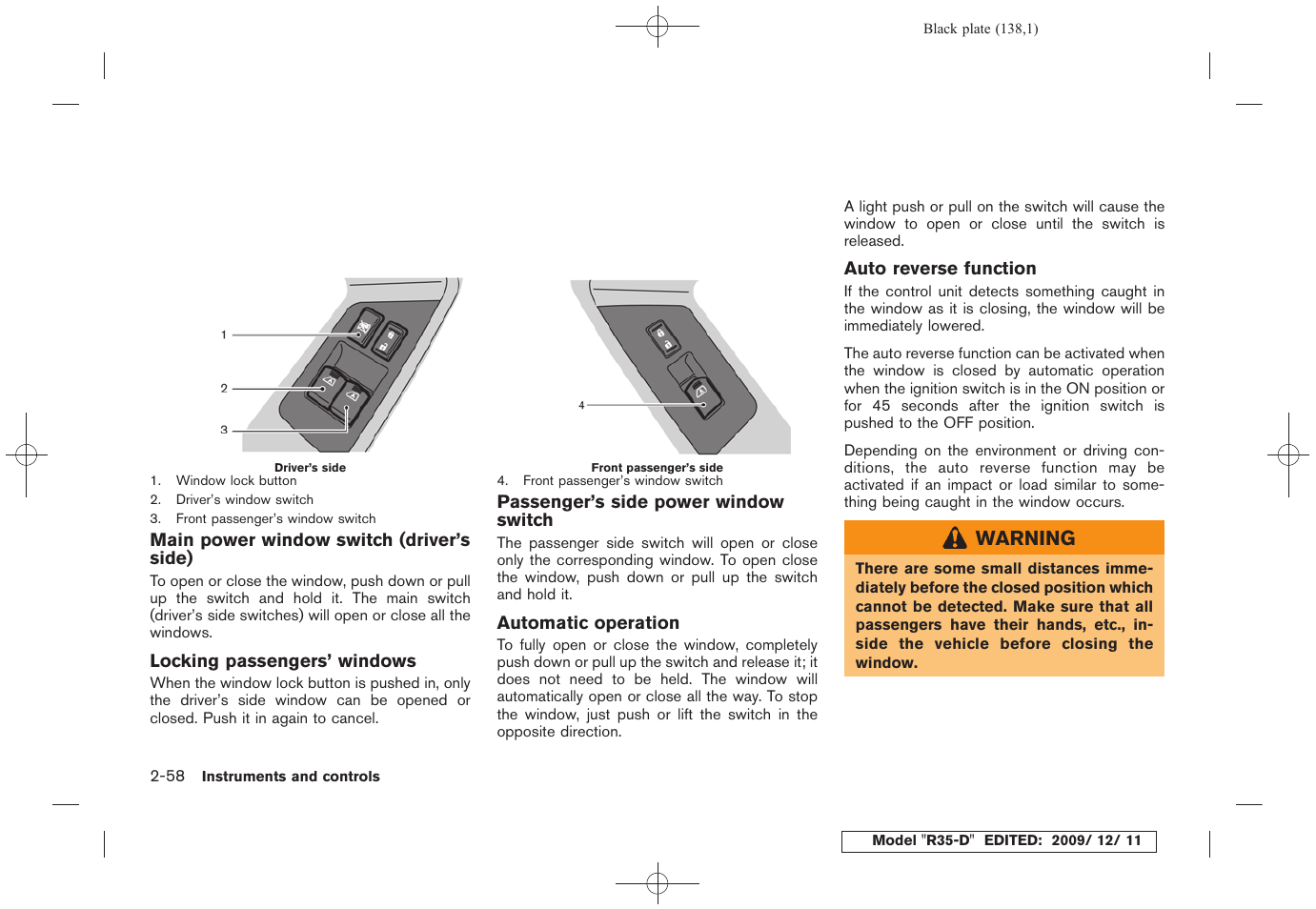 NISSAN 2011 GT R - Owner's Manual User Manual | Page 144 / 321