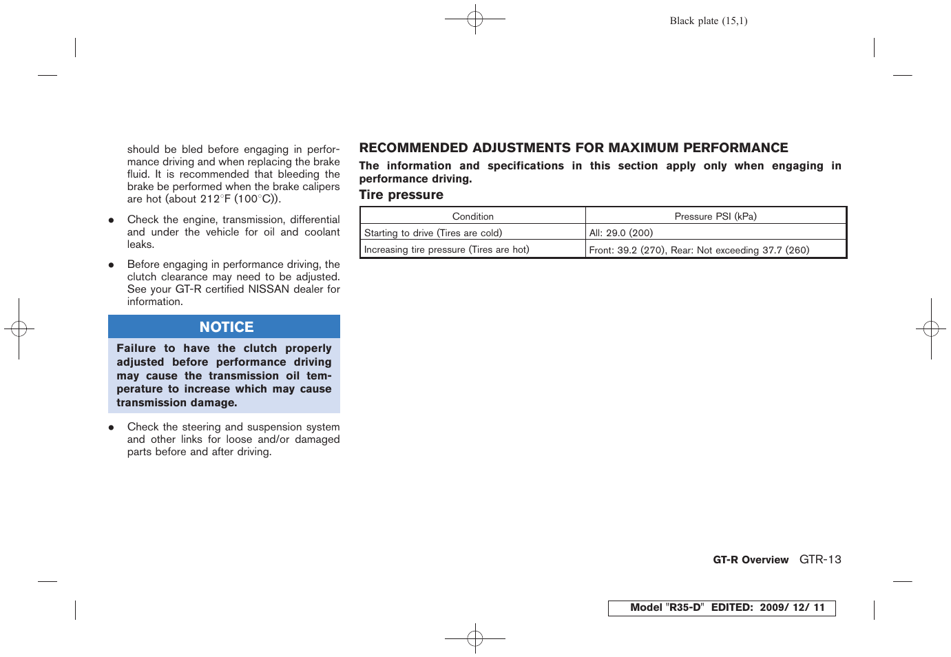 NISSAN 2011 GT R - Owner's Manual User Manual | Page 21 / 321