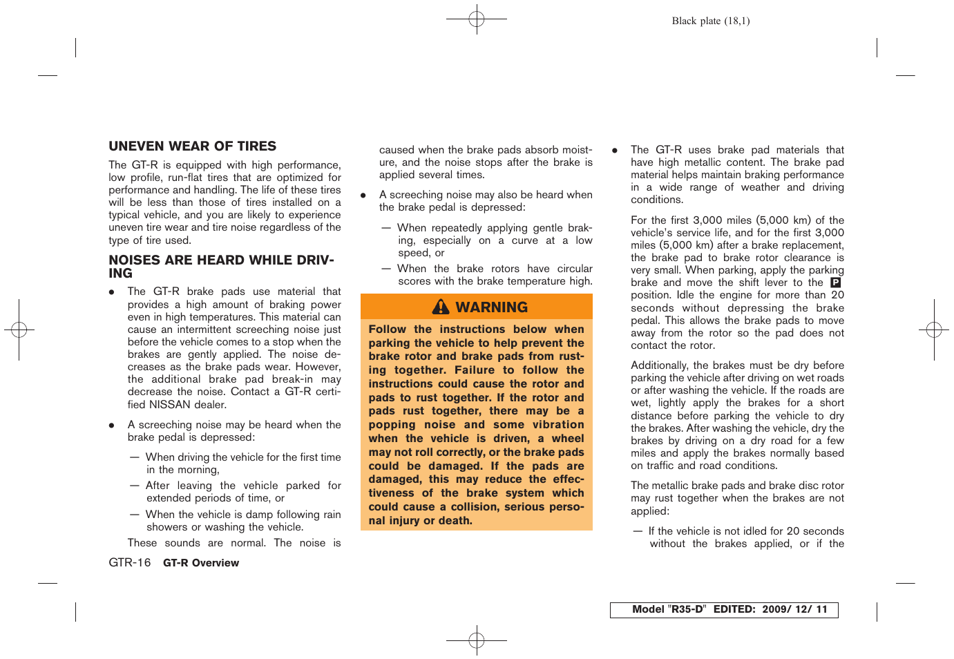 NISSAN 2011 GT R - Owner's Manual User Manual | Page 24 / 321