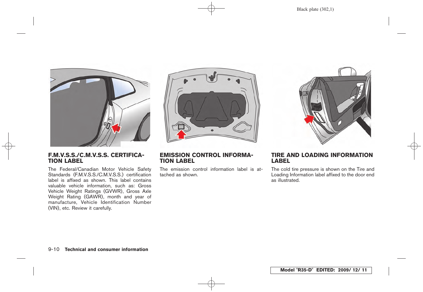 NISSAN 2011 GT R - Owner's Manual User Manual | Page 302 / 321