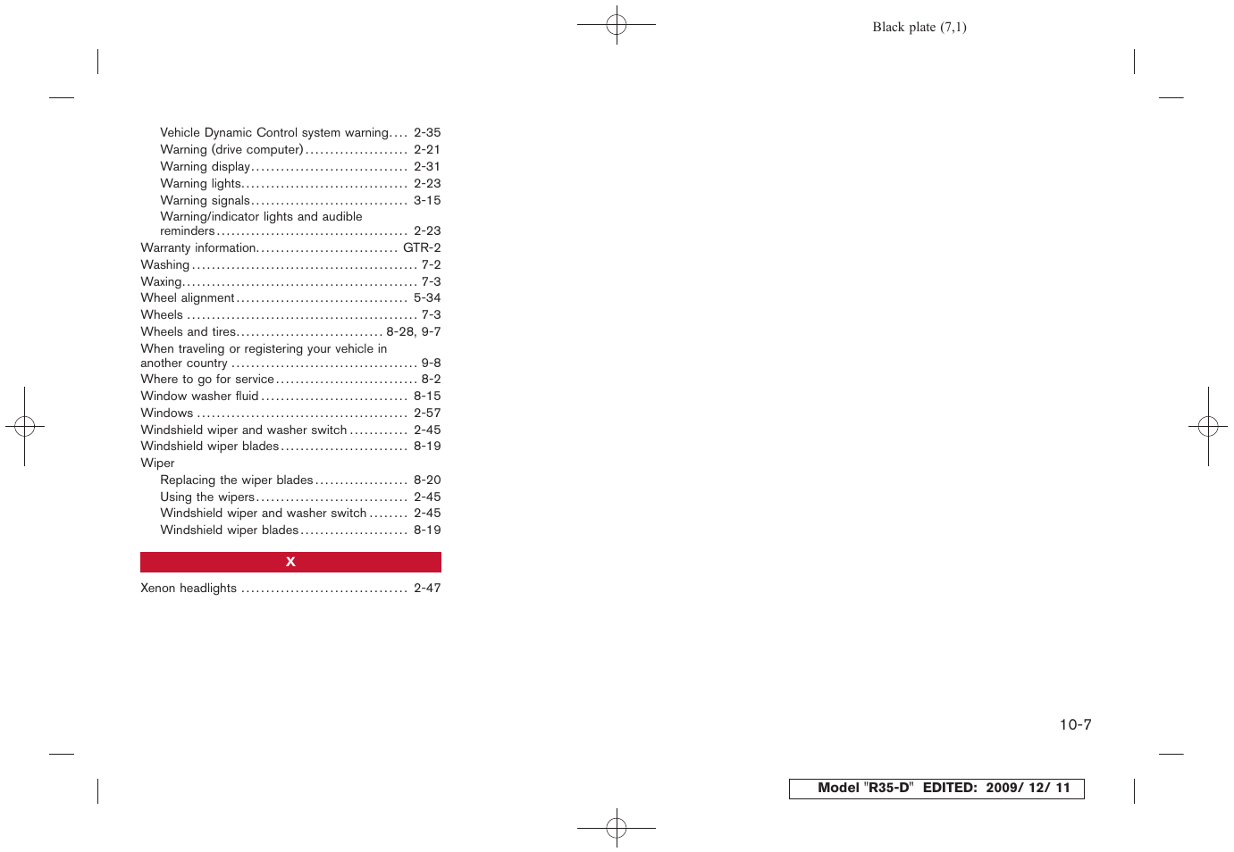 NISSAN 2011 GT R - Owner's Manual User Manual | Page 319 / 321