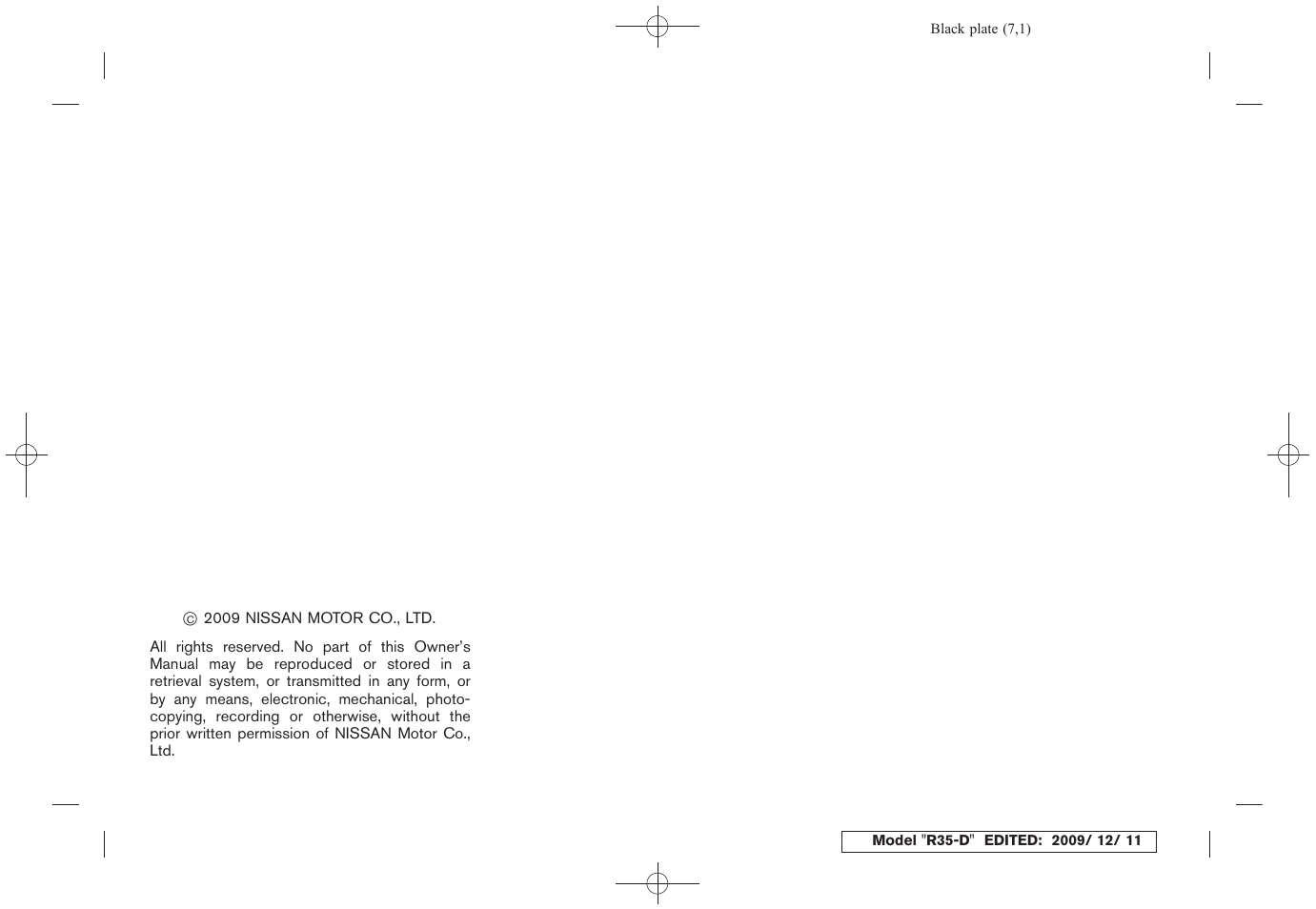 NISSAN 2011 GT R - Owner's Manual User Manual | Page 5 / 321