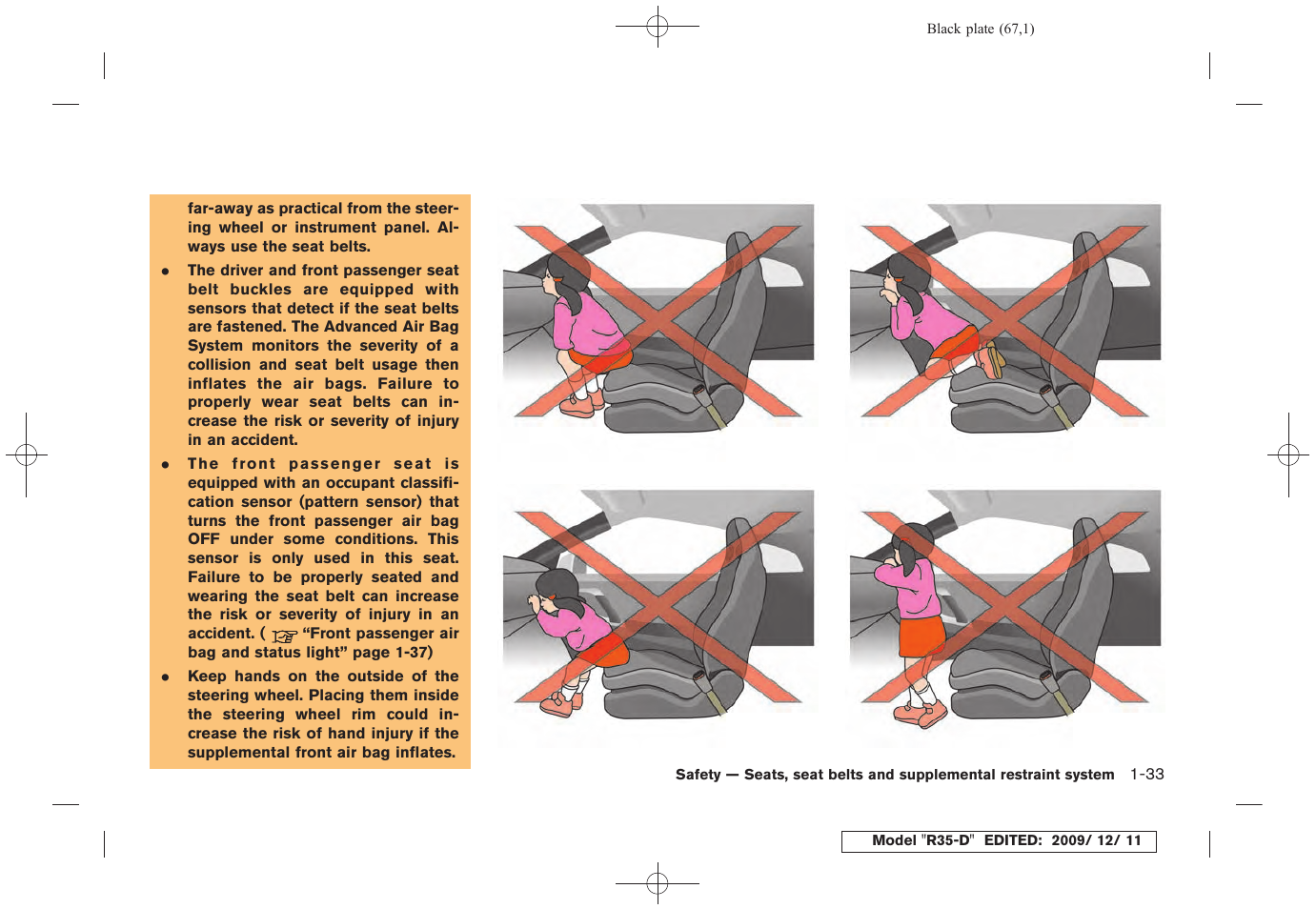 NISSAN 2011 GT R - Owner's Manual User Manual | Page 73 / 321