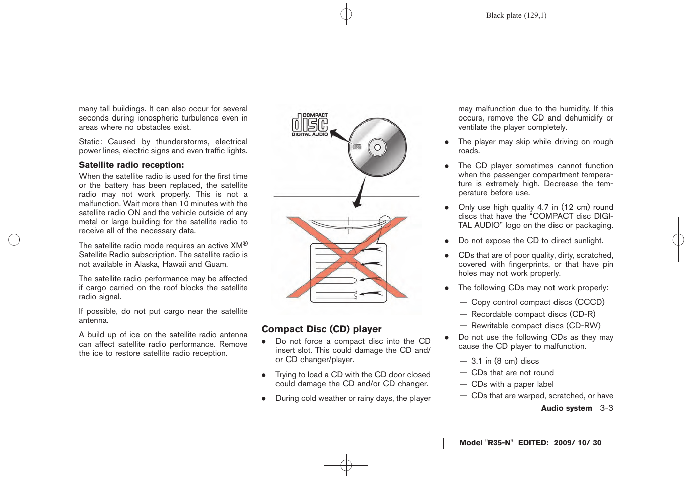 NISSAN 2011 GT R - Multi Function Display Owner's Manual User Manual | Page 129 / 312