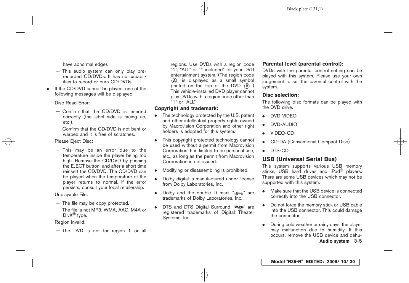 NISSAN 2011 GT R - Multi Function Display Owner's Manual User Manual | Page 131 / 312