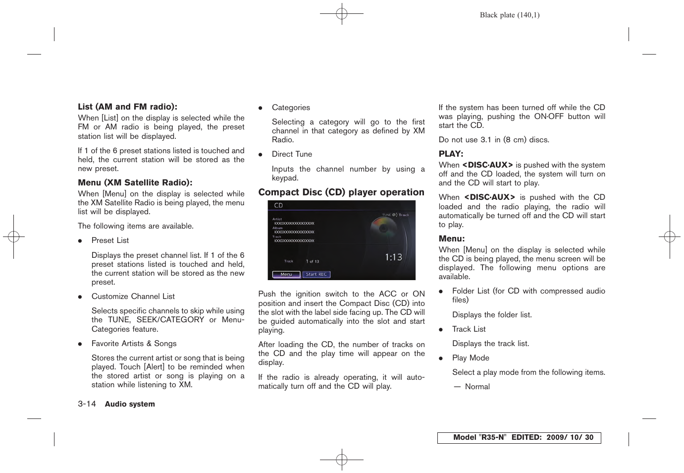 NISSAN 2011 GT R - Multi Function Display Owner's Manual User Manual | Page 140 / 312