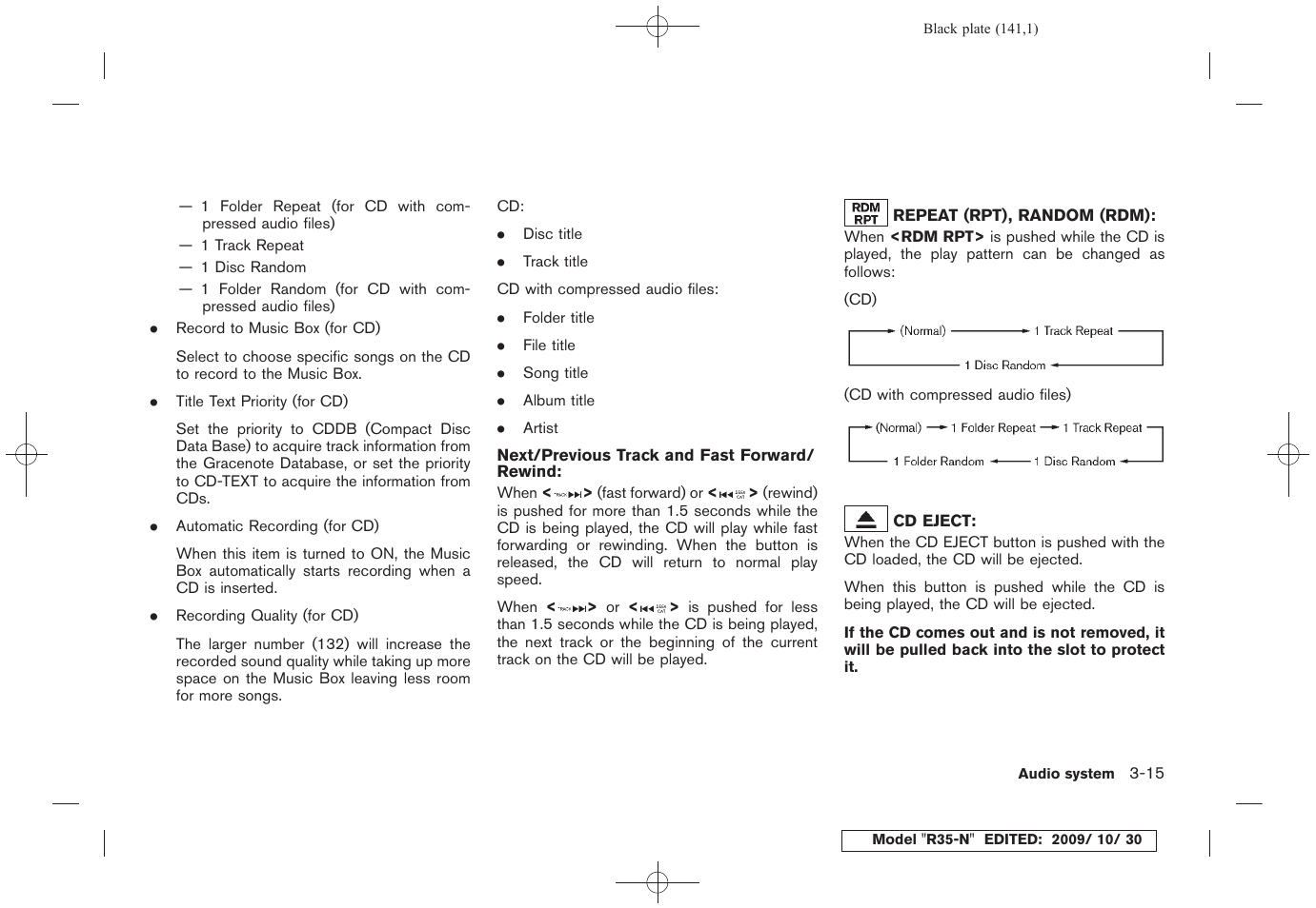 NISSAN 2011 GT R - Multi Function Display Owner's Manual User Manual | Page 141 / 312