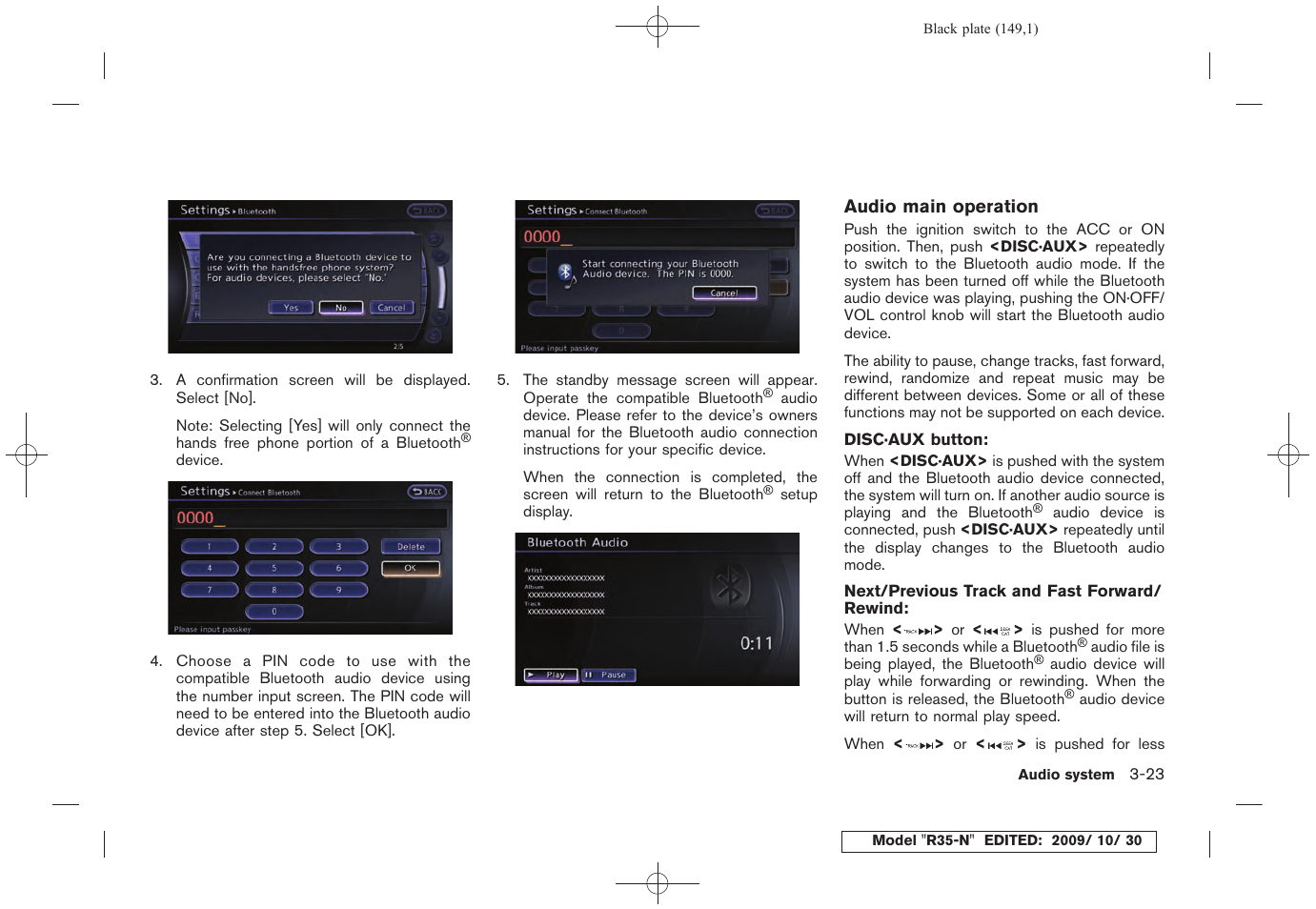 NISSAN 2011 GT R - Multi Function Display Owner's Manual User Manual | Page 149 / 312