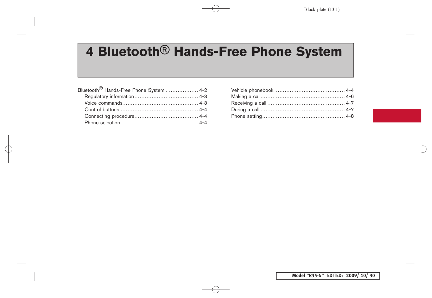 Bluetooth ® hands-free phone system, 4 bluetooth® hands-free phone system | NISSAN 2011 GT R - Multi Function Display Owner's Manual User Manual | Page 159 / 312