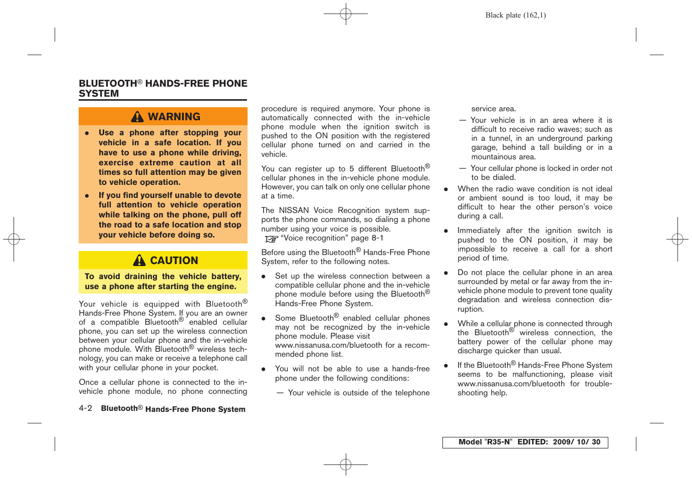 Bluetooth® hands-free phone system -2 | NISSAN 2011 GT R - Multi Function Display Owner's Manual User Manual | Page 160 / 312